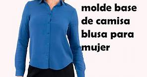 molde base de blusa, camisa, para mujer delantero y posterior