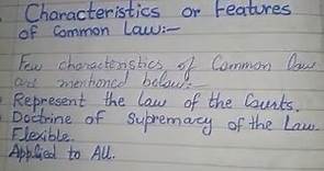 common law legal system with introduction, definition, characteristics of common law written notes