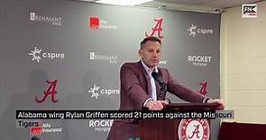 Alabama wing Rylan Griffen scored 21 points against the Missouri Tigers