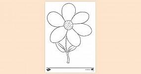 Printable Simple Flower Colouring Page