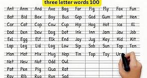 three letter words 100 | 3 letter words A to Z | three letter words in english. Part 2 #SEC