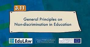 3.11 General Principles on Non-discrimination in Education