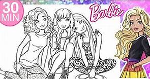 LONG BARBIE and FRIENDS Coloring Pages Compilation - 30 MIN Coloring of Barbie Dreamhouse Adventure