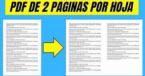 Convertir PDF a PDF de 2 Páginas por Hoja | Imprimir PDF doble cara