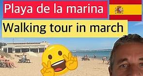 La marina spain /la marina beach (Walking tour)la marina alicante Costa Blanca Spain.