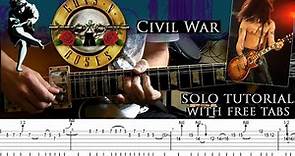 Guns N' Roses - Civil War main guitar solo lesson (with tablatures and backing tracks)