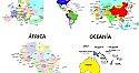 Mapas de los 5 continentes (países) — Saber es práctico