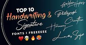 🤯Top 10 Signature Fonts | Fonts For Photography Editography logo ⚡ | Vinayak Edits