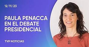 Paula Penacca en la previa del último debate presidencial