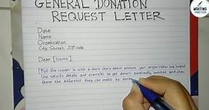 General Donation Request Letter Template & Format | Writing Practices