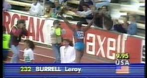Leroy Burrell, 9.95w, Estocolmo 2-Jul-1990