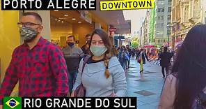 Walk in Downtown Porto Alegre 🇧🇷 Borges de Medeiros | Rio Grande do Sul, Brazil |【4K】2021