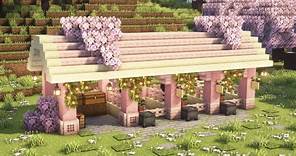 [Minecraft] How to Build a Cherry Blossom Stable / Tutorial