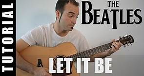 Como tocar Let it be - The Beatles (Solo TABS paso a paso y Acordes tutorial guitarra + Ritmo)