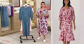 Candace Cameron Bure Printed Button-Front Midi Dress on QVC