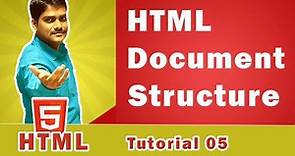 HTML Document Structure | Basic structure of an HTML document - HTML Tutorial 05