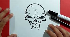 Como dibujar una calavera paso a paso 37 | How to draw a skull 37