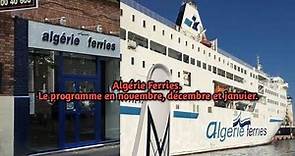 Algérie Ferries Le programme en novembre, décembre et janvier