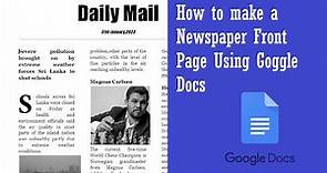 How to create a Newspaper Front page using Google Docs