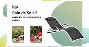 SoBuy Transat de jardin | Chaise longue | Transat jardin | Chaise longue de jardin | OGS38-HG