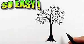 How to draw tree branches without leaves | Easy Drawings