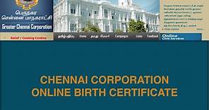 Chennai Corporation Birth Certificate