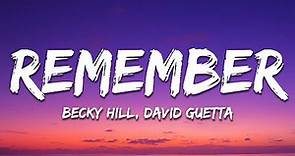 Becky Hill & David Guetta - Remember (Lyrics)