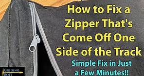 How to Fix a Zipper That's Come Off One Side of the Track