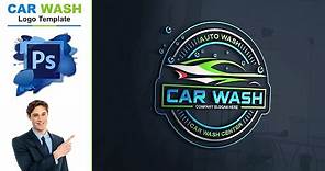 Car Wash Logo Template - ADOBE PHOTOSHOP TUTORIAL
