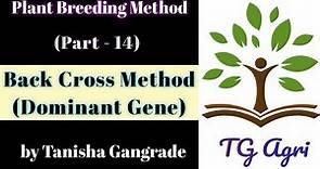 Dominant Gene transfer | Back cross method for Dominant Gene | Back Cross by Tanisha Gangrade