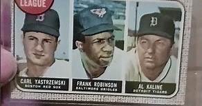 Carl Yastrzemski, Frank Robinson, and AL Kaline 1967 AL Batting Leaders Vintage Topps Baseball Card