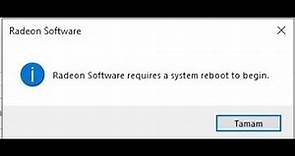 radeon software requires a system reboot to begin что делать РЕШЕНИЕ