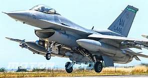 F-16 Fighting Falcon Fighter Aircraft Take Off and Landing in Italy U.S. Air Force