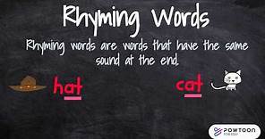 Rhyming Words for Kids - Rhyming Words | Kindergarten and Grade 1 Rhyme