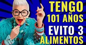 Iris Apfel (101 años) NO COMO Estos 3 Alimentos Para VIVIR MÁS | SUS 5 Alimentos Anti-envejecimiento