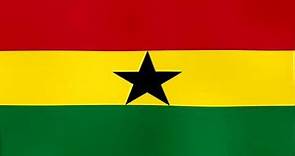 Banderas Ondeando e Himno de Ghana - Waving Flags and Anthem of Ghana