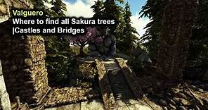 ARK | Valguero | Where to find all Sakura trees |Castles and Bridges| PVE locations