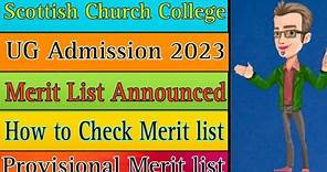 Scottish Church College Merit list announced 2023 | Provisional Merit list | WB College Admission