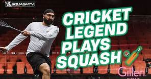 Cricket legend Monty Panesar plays squash! 🏏