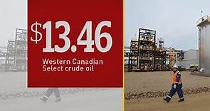 Canadian crude oil price falls to record low
