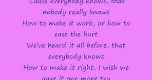 John Legend - Everybody Knows with lyrics