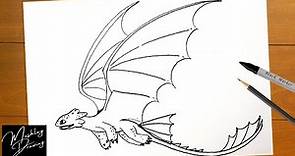 How to Draw Toothless Flying Easy Step by Step