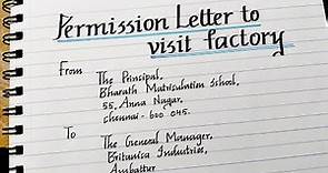 Permission Letter Writing//How to write a permission letter//Permission letter for factory visit