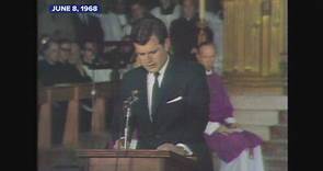 June 8, 1968: Ted Kennedy gives eulogy at brother Robert F. Kennedy's funeral