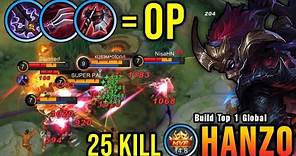 25 Kills!! Hanzo New OP Build Insane LifeSteal (AUTOWIN) - Build Top 1 Global Hanzo ~ MLBB