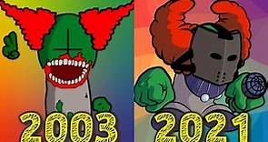 Evolution of Tricky the Clown Madness Combat in Games 2003-2021