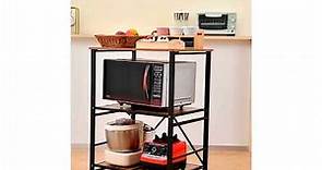 免安裝折疊廚房置物架 /多層落地微波爐 架/烤箱收納架/可移動