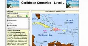 Learn the countries of Caribbean! - Geography Tutorial Game - Learning Level