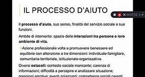 Lezione Carlotta Mozzana - Il processo di aiuto - Lt Servizio sociale