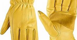 Men's Winter Leather Work Gloves, 100-gram Thinsulate, Cowhide, Lined Leather, Large (Wells Lamont 1108L) , Yellow